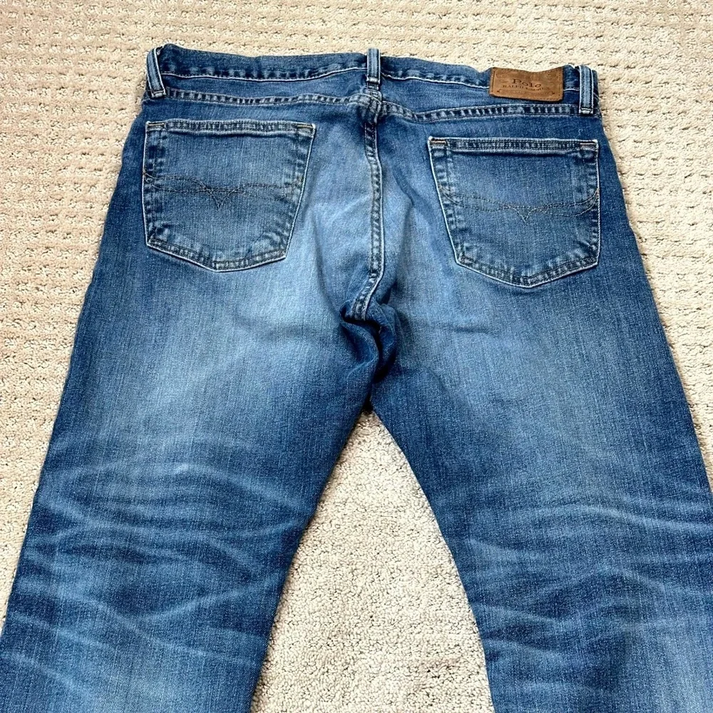 Polo Ralph Lauren Classic Fit Jeans Mens 33x30 Blue Denim Straight Leg Distress
